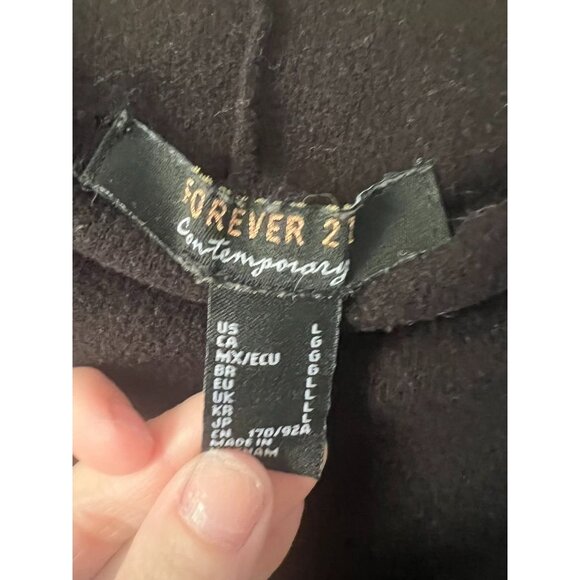 Forever 21 Black Long Sleeve Top Women’s Large Crewneck Basic Layering Shirt - Picture 3 of 4